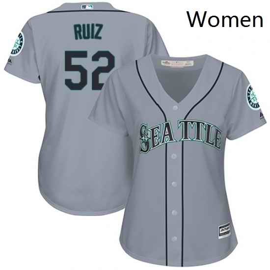 Womens Majestic Seattle Mariners 52 Carlos Ruiz Replica Grey Road Cool Base MLB Jersey